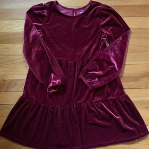 ⭐️ GAP Girls Velour Wine Colored Girls Holiday Special Occasion Christmas Dress